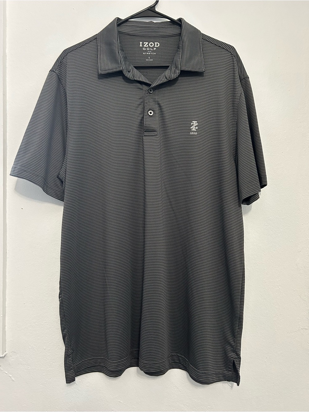 Izod Men’s Charcoal Micro-Stripe Polo
